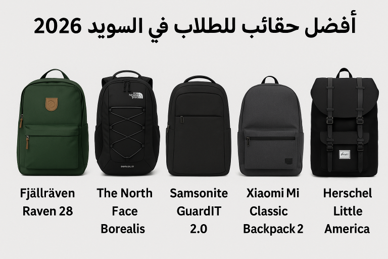 أفضل حقائب الظهر للطلاب في السويد 2026 – مقارنة بين خمس موديلات ضد المطر للاستخدام اليومي